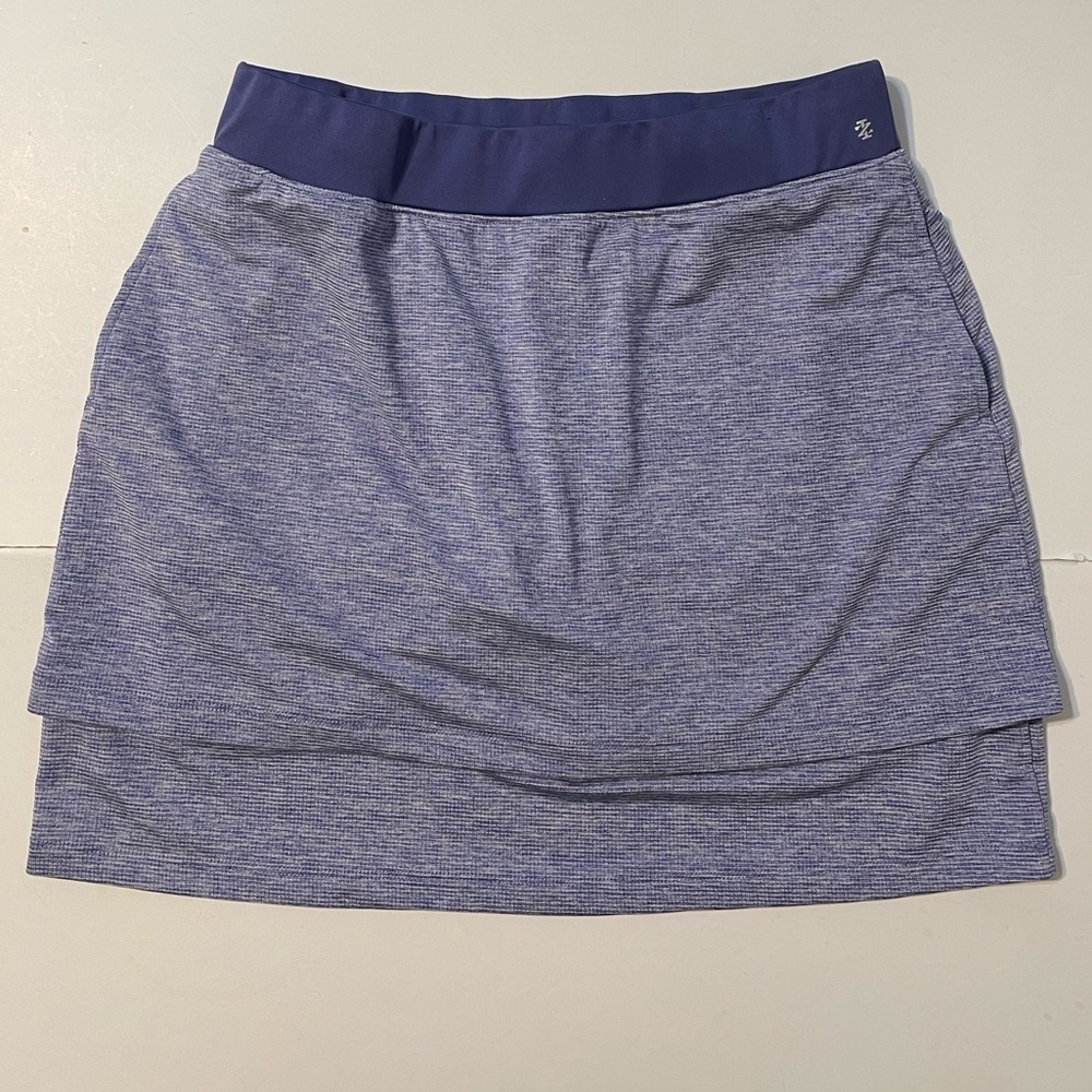 IZOD Golf Skort Women's Sz M Purple Stretch Pull On Side Pockets 2 Tier